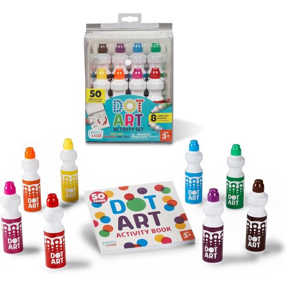 Chuckle & Roar Dot Art Activity Kit Mess Free Washable Markers Coloring Book - Picture 1 of 2